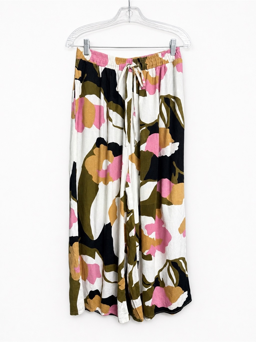 Vince Camuto Wide-Leg Floral Linen-Blend Pants - Picture 3 of 8